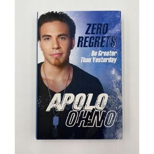 Apolo Ohno Signed Book Zero Regrets HCDJ 1st Winter Olympics